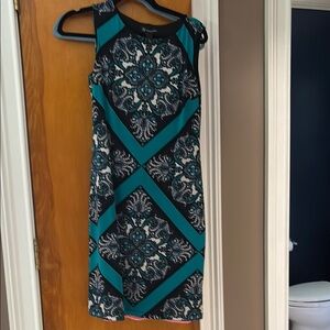 INC International Concepts Blue Sheath Mini Dress Sleeveless Crew Neck